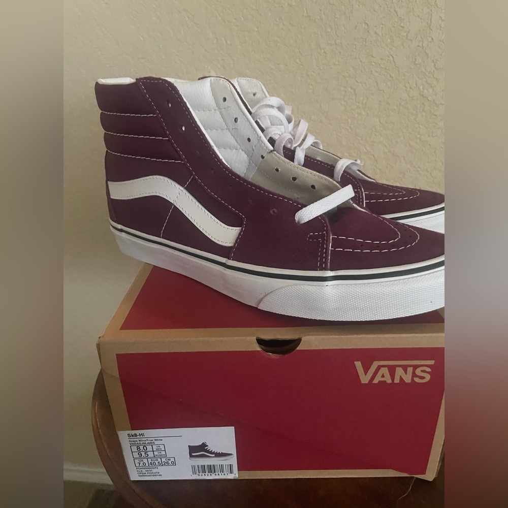 Vans Grape Wine/ True white high tops